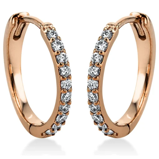 Creolen 585/14K Rotgold Diamant 0.4ct.