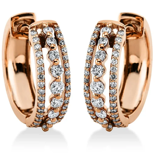 Creolen 750/18K Rotgold Diamant 0.58ct.