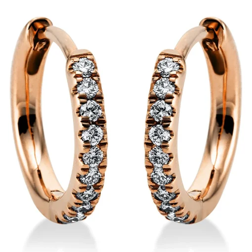 Creolen 750/18K Rotgold Diamant 0.15ct.