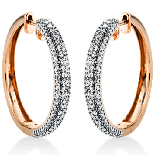 Creolen 750/18K Rotgold Diamant 0.97ct.