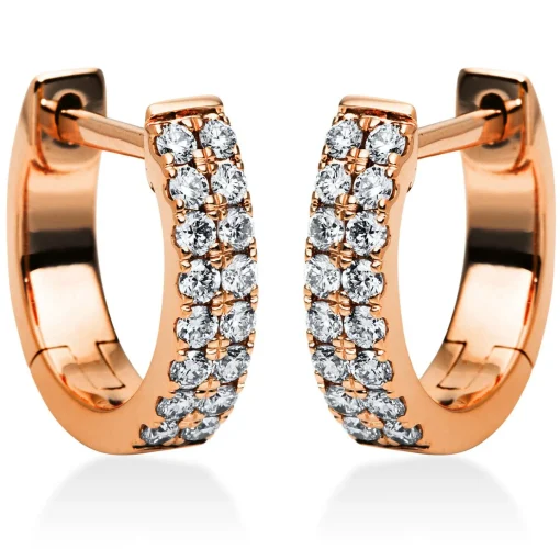 Creolen 750/18K Rotgold Diamant 0.36ct.