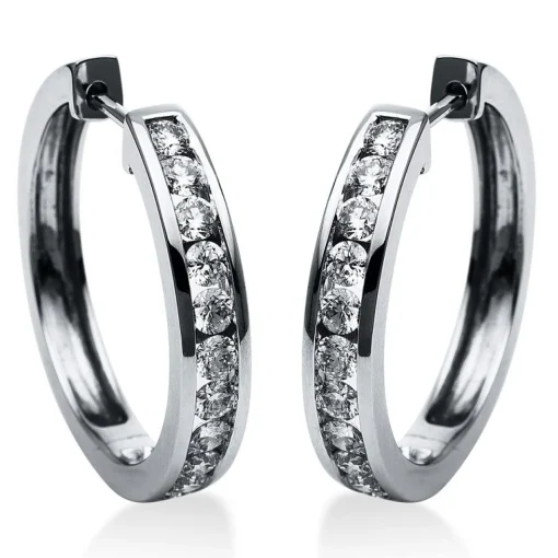 Creolen 750/18K Weissgold Diamant 1ct.