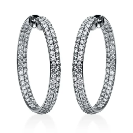 Creolen 750/18K Weissgold Diamant 4.38ct.