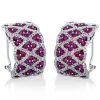 Creolen 750/18K Weissgold Diamant 1.25ct. Rubin 4.18ct.
