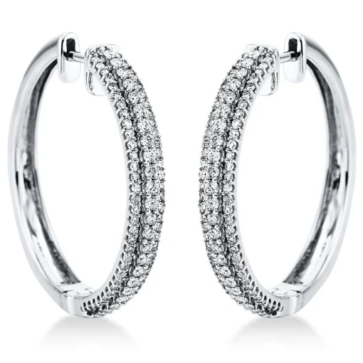 Creolen 750/18K Weissgold Diamant 0.98ct.