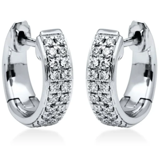 Creolen 750/18K Weissgold Diamant 0.31ct.