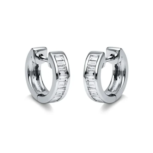 Creolen 750/18K Weissgold Diamant 0.4ct.