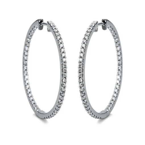 Creolen 750/18K Weissgold Diamant 0.9ct.