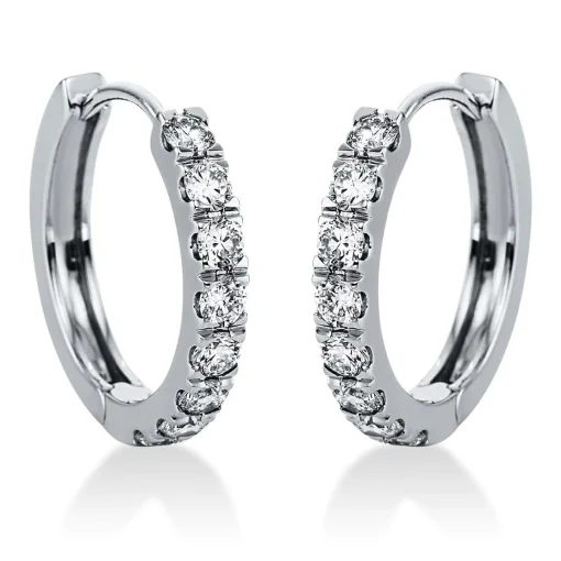Creolen 585/14K Weissgold Diamant 1ct.