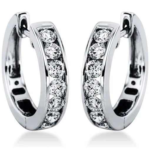 Creolen 750/18K Weissgold Diamant 0.75ct.