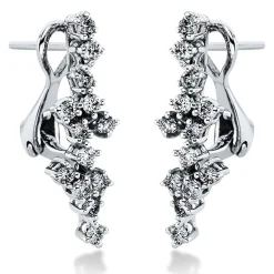 Creolen 585/14K Weissgold Diamant 0.58ct.