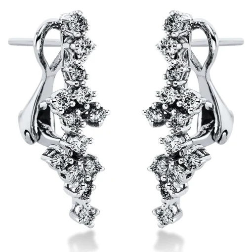 Creolen 585/14K Weissgold Diamant 0.58ct.