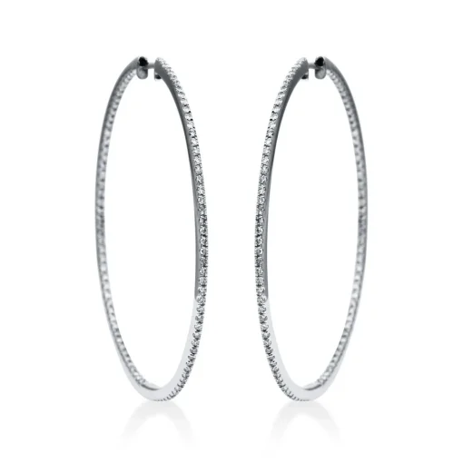 Creolen 750/18K Weissgold Diamant 0.8ct.