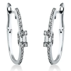 Creolen 750/18K Weissgold Diamant 0.4ct.