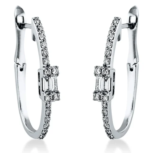 Creolen 750/18K Weissgold Diamant 0.4ct.
