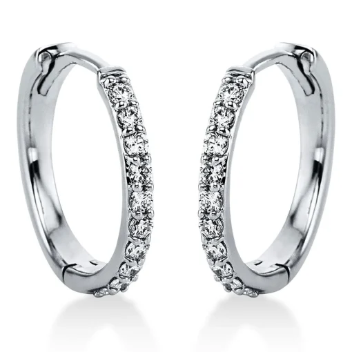 Creolen 585/14K Weissgold Diamant 0.29ct.