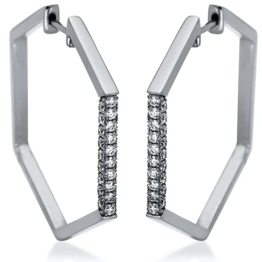 Creolen 750/18K Weissgold Diamant 0.64ct.