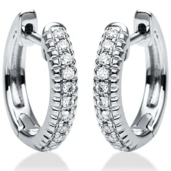 Creolen 750/18K Weissgold Diamant 0.17ct.