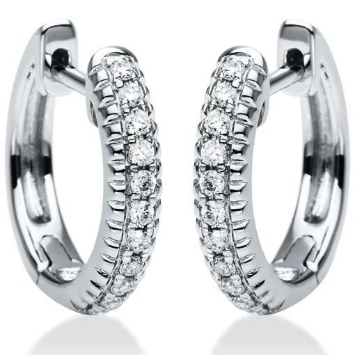 Creolen 750/18K Weissgold Diamant 0.17ct.