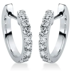 Creolen 750/18K Weissgold Diamant 0.34ct.