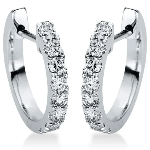 Creolen 750/18K Weissgold Diamant 0.34ct.