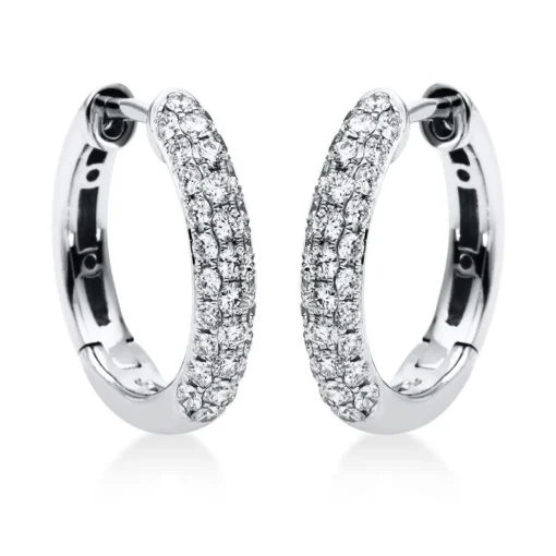 Creolen 750/18K Weissgold Diamant 0.75ct.