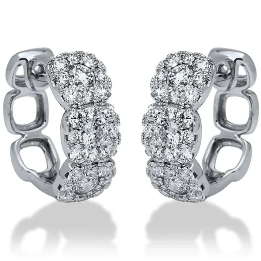 Creolen 750/18K Weissgold Diamant 1.59ct.