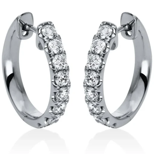 Creolen 750/18K Weissgold Diamant 1.28ct.