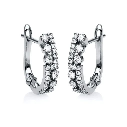 Creolen 585/14K Weissgold Diamant 0.29ct.