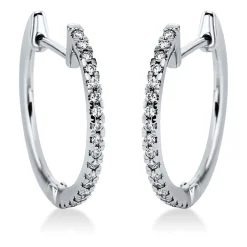 Creolen 585/14K Weissgold Diamant 0.25ct.