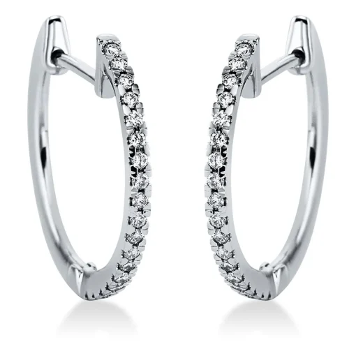 Creolen 585/14K Weissgold Diamant 0.25ct.