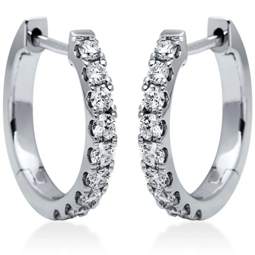 Creolen 750/18K Weissgold Diamant 0.72ct.