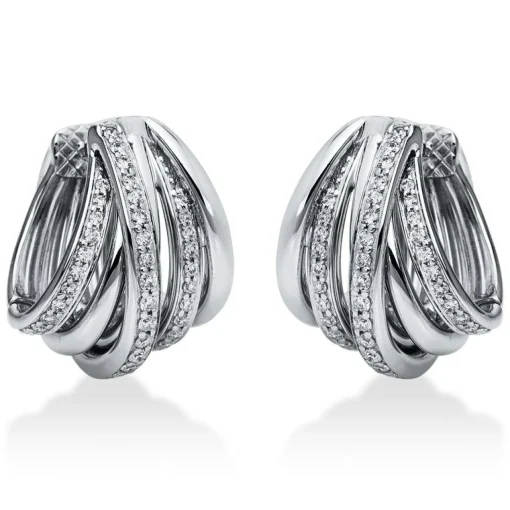 Creolen 750/18K Weissgold Diamant 0.44ct.