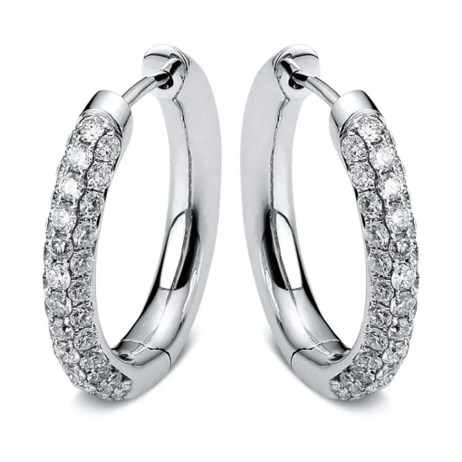 Creolen 750/18K Weissgold Diamant 1.4ct.