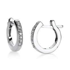Creolen 750/18K Weissgold Diamant 0.07ct.