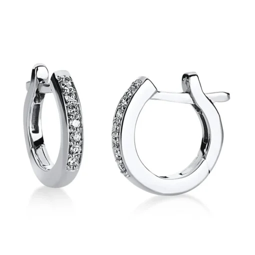 Creolen 750/18K Weissgold Diamant 0.07ct.