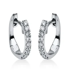 Creolen 750/18K Weissgold Diamant 0.2ct.