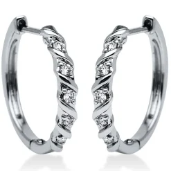 Creolen 750/18K Weissgold Diamant 0.15ct.