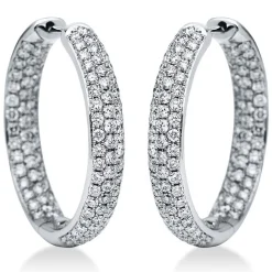 Creolen 750/18K Weissgold Diamant 3.97ct.