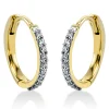 Creolen 585/14K Weissgold/Gelbgold Diamant 0.2ct.