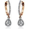 Creolen 750/18K Weissgold/Rotgold Diamant 0.23ct.