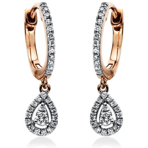 Creolen 750/18K Weissgold/Rotgold Diamant 0.23ct.