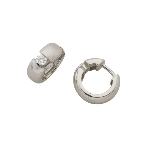 Creolen Silber 925 Zirkonia, 13x5mm