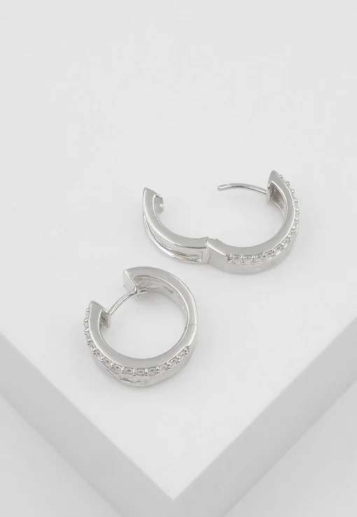 Creolen Silber 925 Zirkonia, 17x5mm
