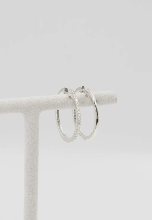 Creolen Weissgold 750 Brillanten 0.26ct. 21mm