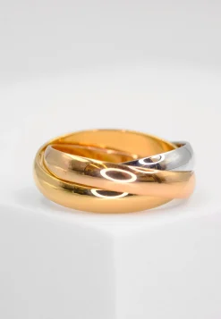 Damenring Tricolor Weiss-/Gelb-/Rotgold 750