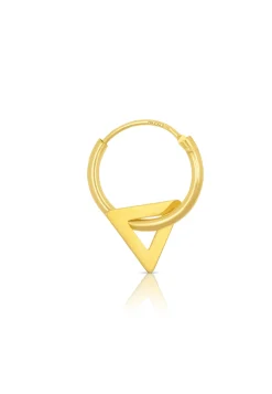 Einzel-Creole mit Dreieck Gelbgold 750, 13mm