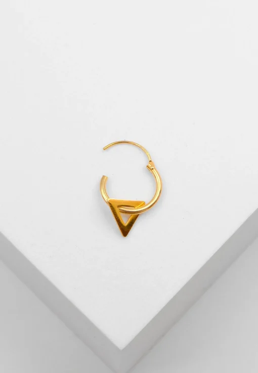 Einzel-Creole mit Dreieck Gelbgold 750, 13mm