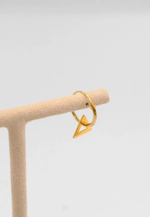 Einzel-Creole mit Dreieck Gelbgold 750, 13mm