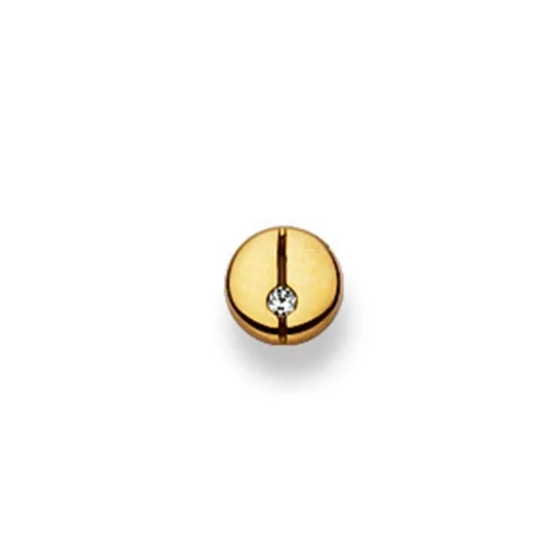 Einzel-Ohrstecker Gelbgold 750 Zirkonia 6mm